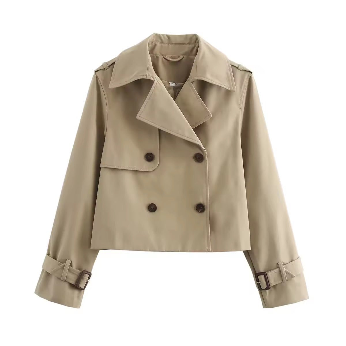 Eugenia | Cropped Double-Breasted Trench Jacket