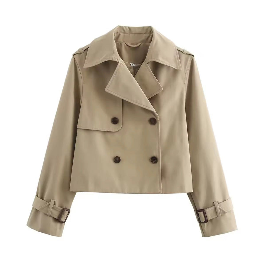 Eugenia | Cropped Double-Breasted Trench Jacket