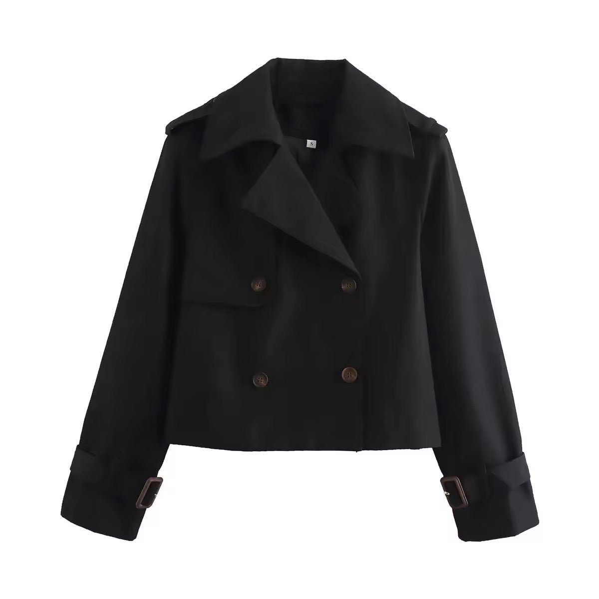 Eugenia | Cropped Double-Breasted Trench Jacket