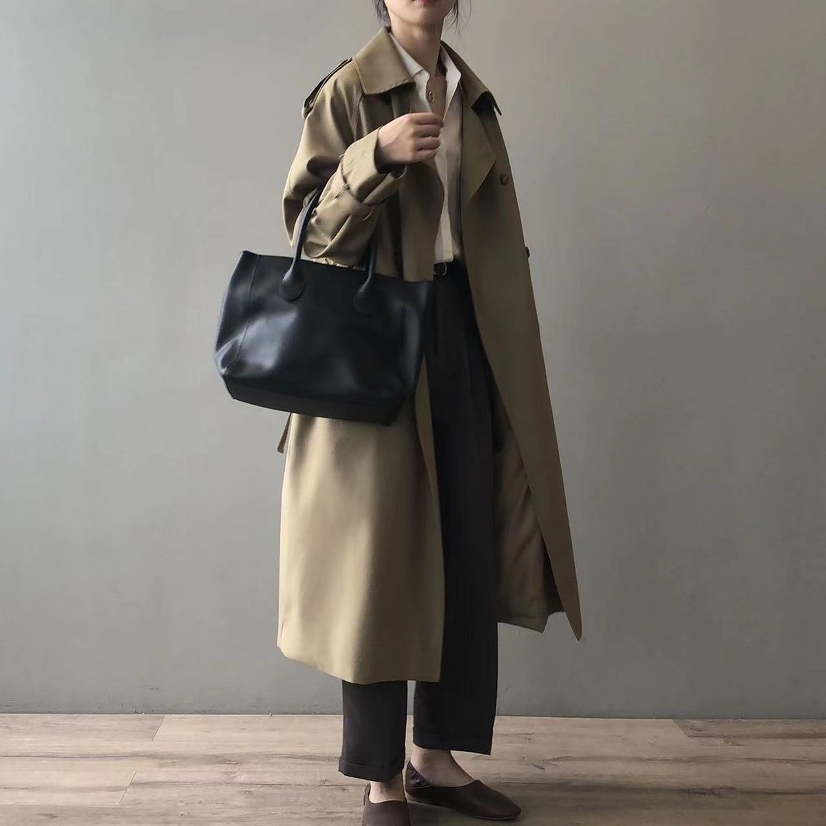 Katherine | Long Belted Double-Breasted Trench Coat