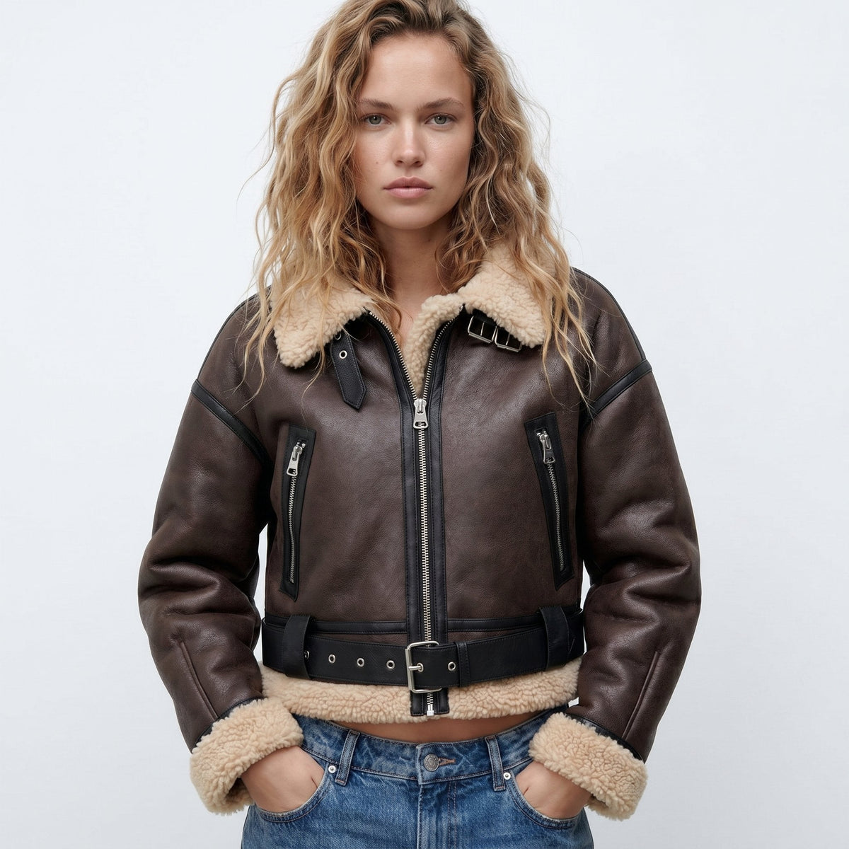 Verena | Short Aviator Bomber Jacket
