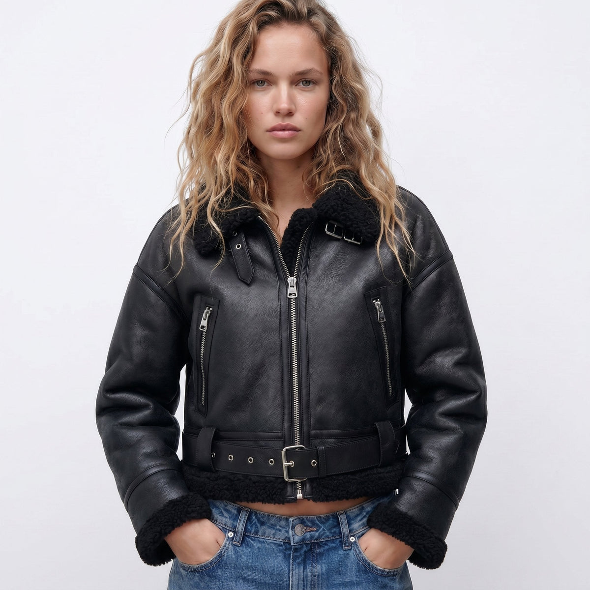 Verena | Short Aviator Bomber Jacket