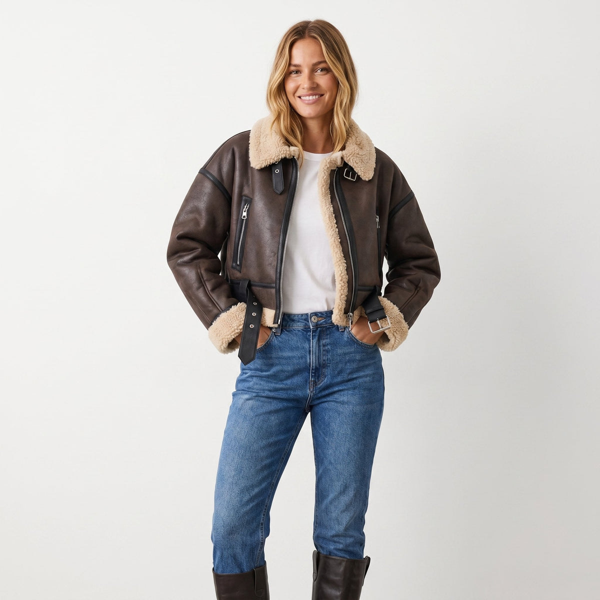 Verena | Short Aviator Bomber Jacket