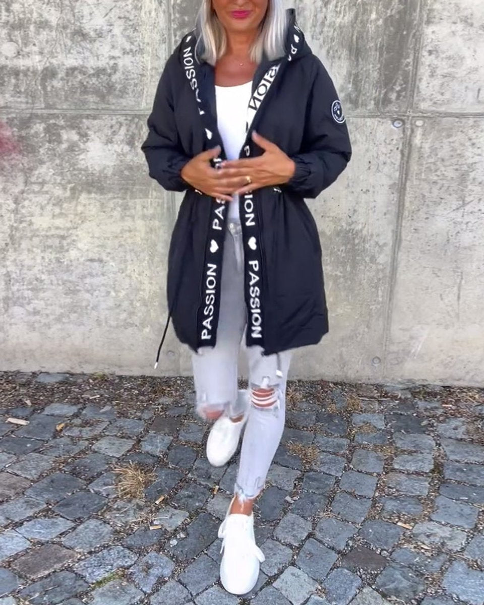 Camila | Midi Parka with Hood and Drawstring