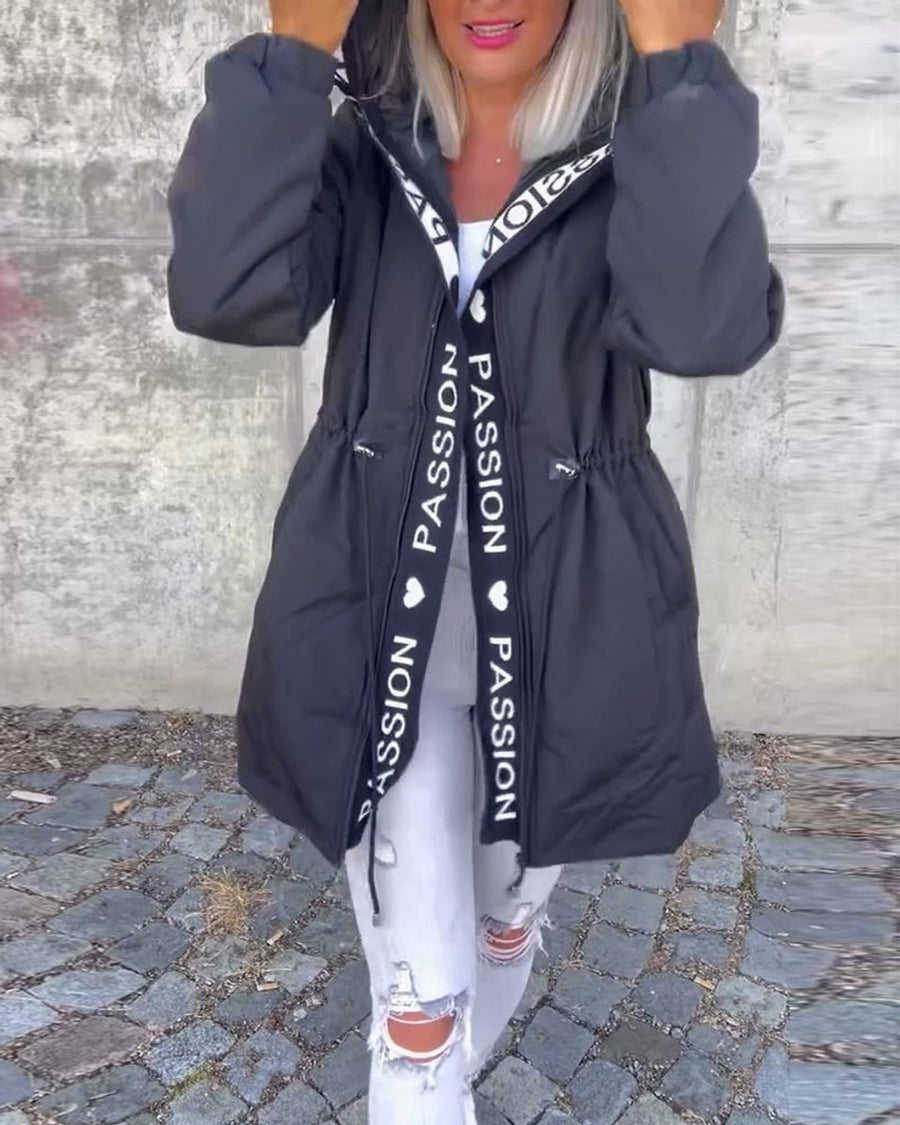 Camila | Midi Parka with Hood and Drawstring