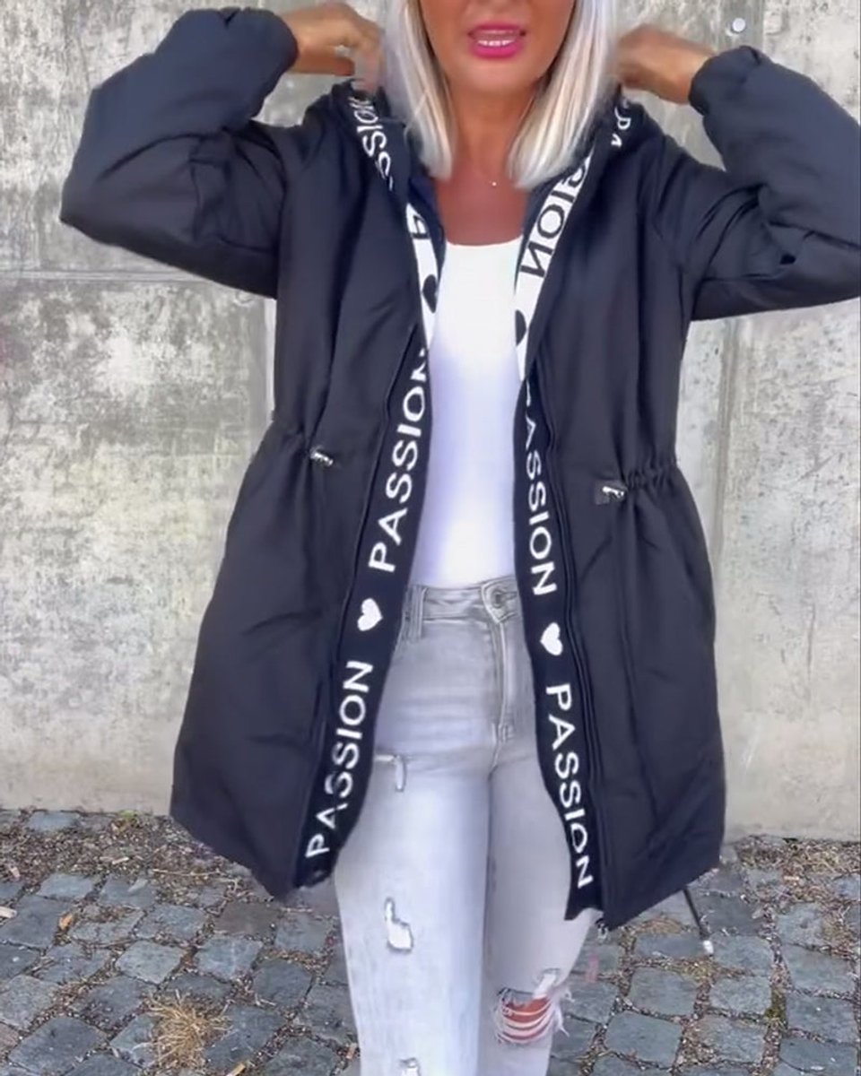 Camila | Midi Parka with Hood and Drawstring