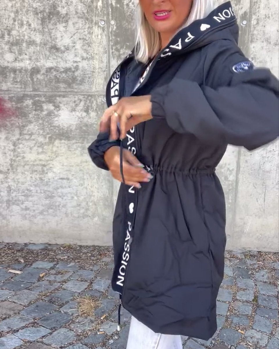 Camila | Midi Parka with Hood and Drawstring