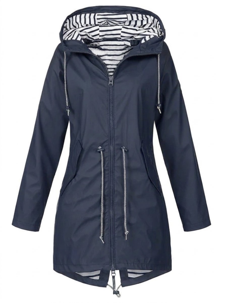 Margaret | Hooded Raincoat with Drawstring