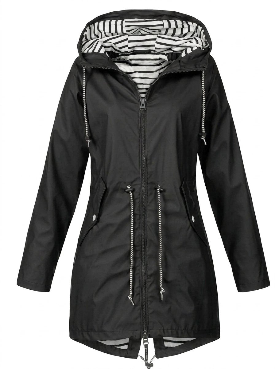 Margaret | Hooded Raincoat with Drawstring