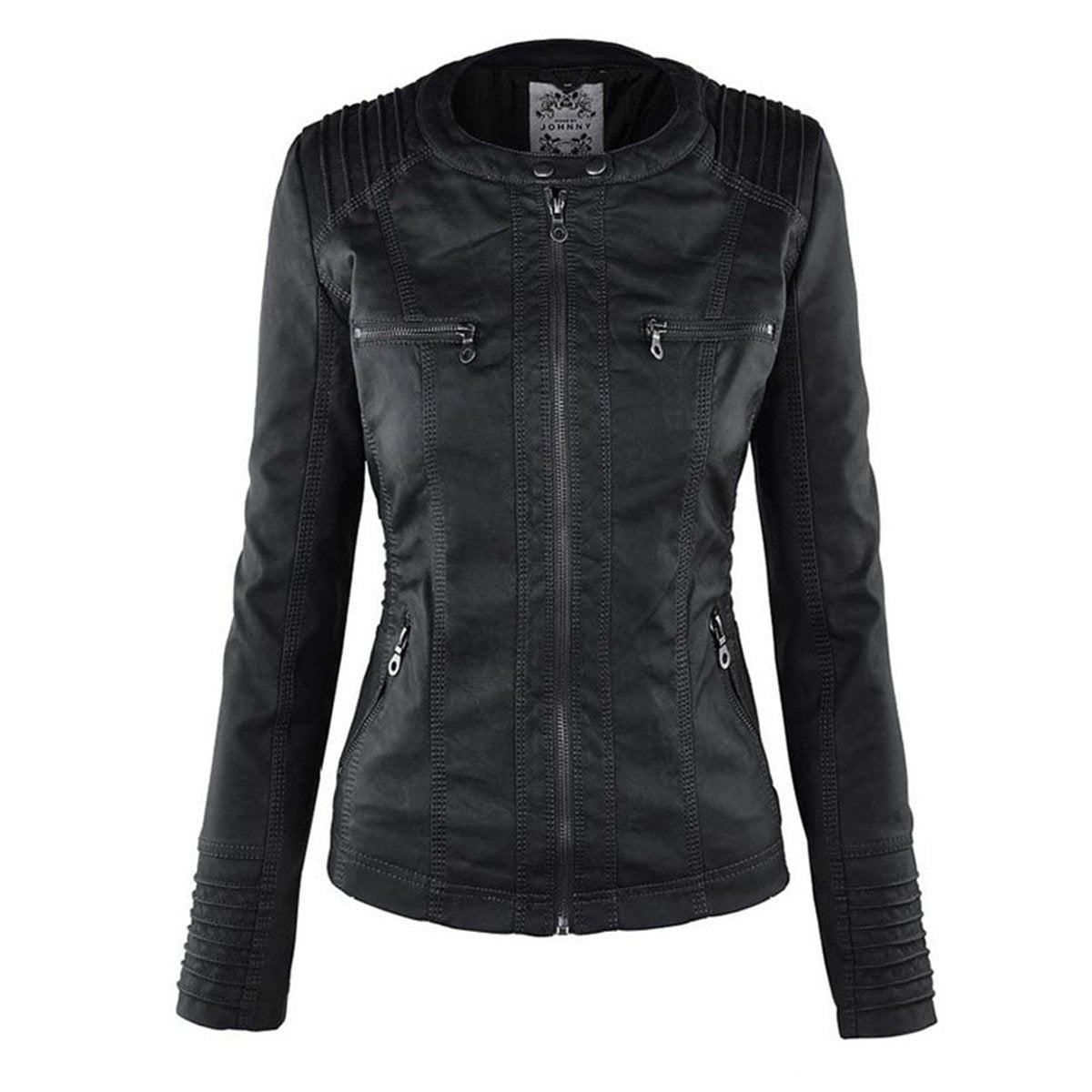 Lucinda | Moto Jacket with Removable Hood and Hooded Design
