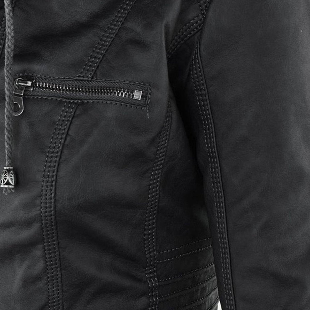 Lucinda | Moto Jacket with Removable Hood and Hooded Design