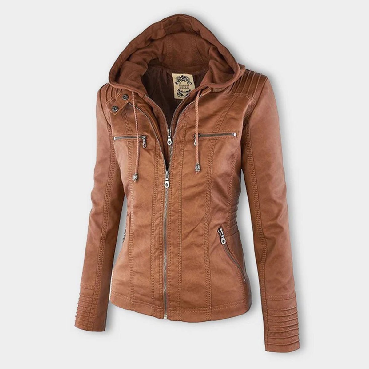 Lucinda | Moto Jacket with Removable Hood and Hooded Design
