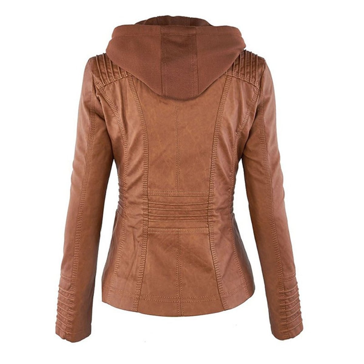 Lucinda | Moto Jacket with Removable Hood and Hooded Design