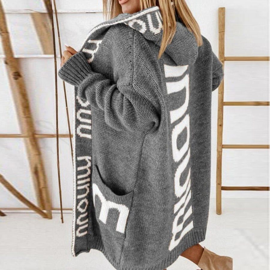Rosabel | Open-Front Knit Cardigan with Hood