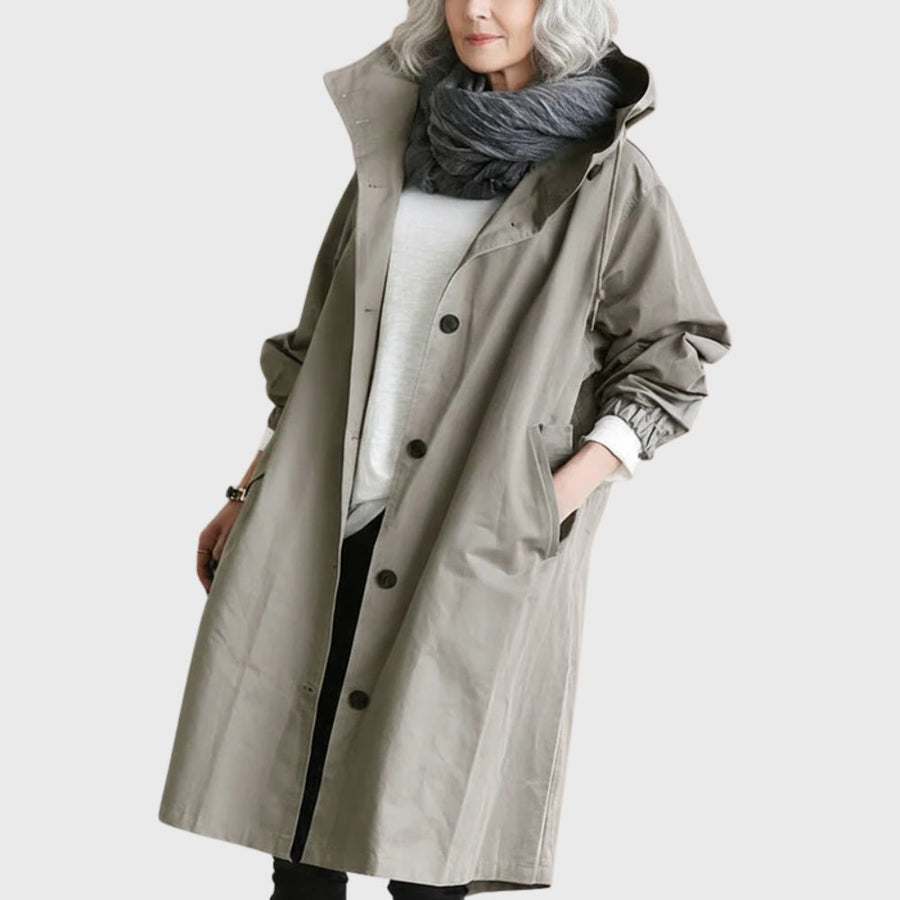 Ruth | Relaxed-Fit Long Hooded Trench Coat