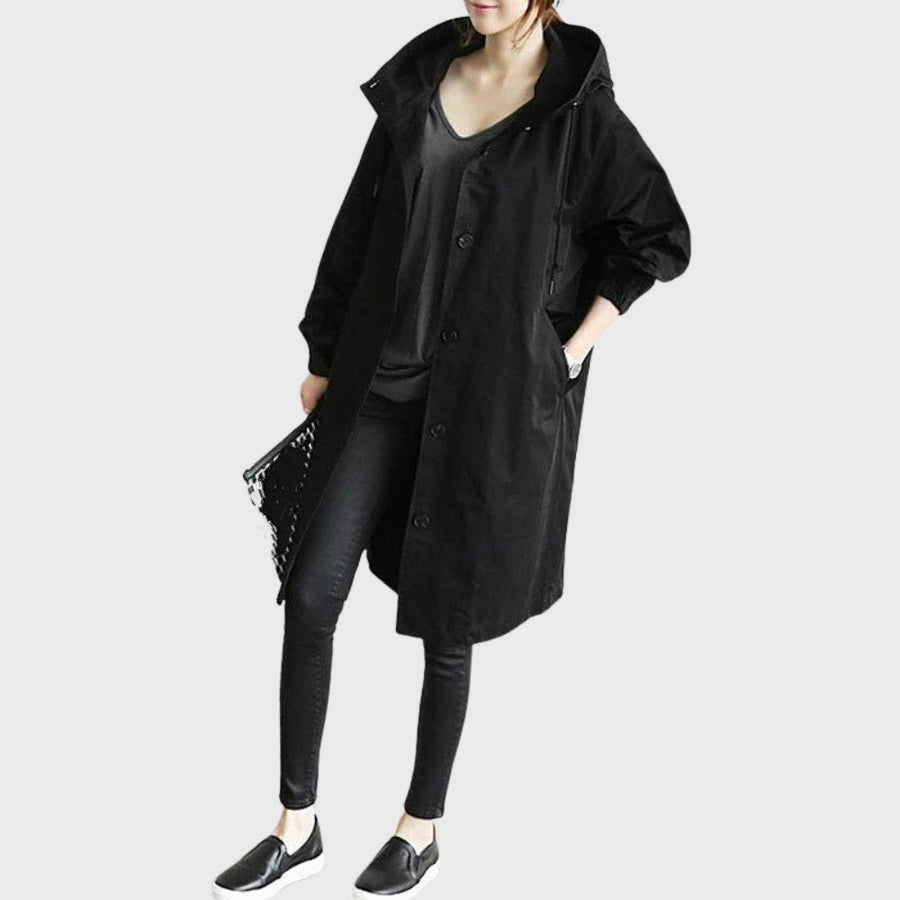 Ruth | Relaxed-Fit Long Hooded Trench Coat