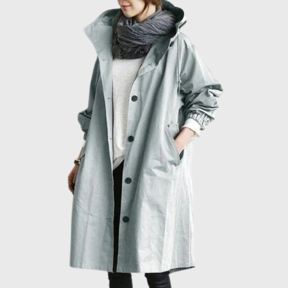 Ruth | Relaxed-Fit Long Hooded Trench Coat