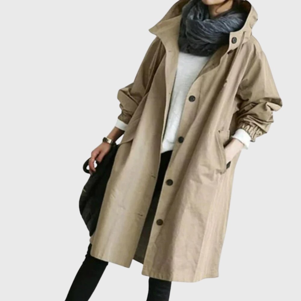 Ruth | Relaxed-Fit Long Hooded Trench Coat