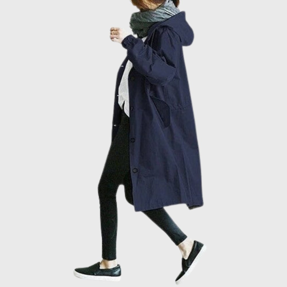 Ruth | Relaxed-Fit Long Hooded Trench Coat