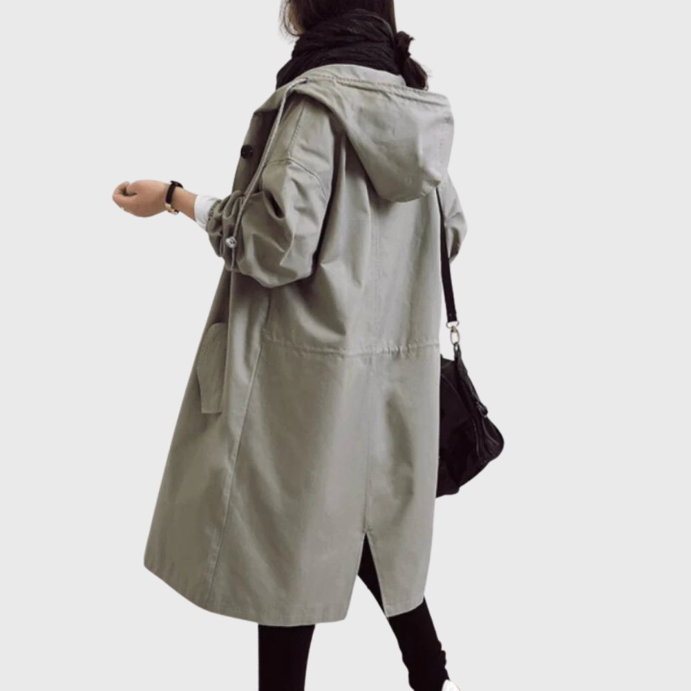 Ruth | Relaxed-Fit Long Hooded Trench Coat