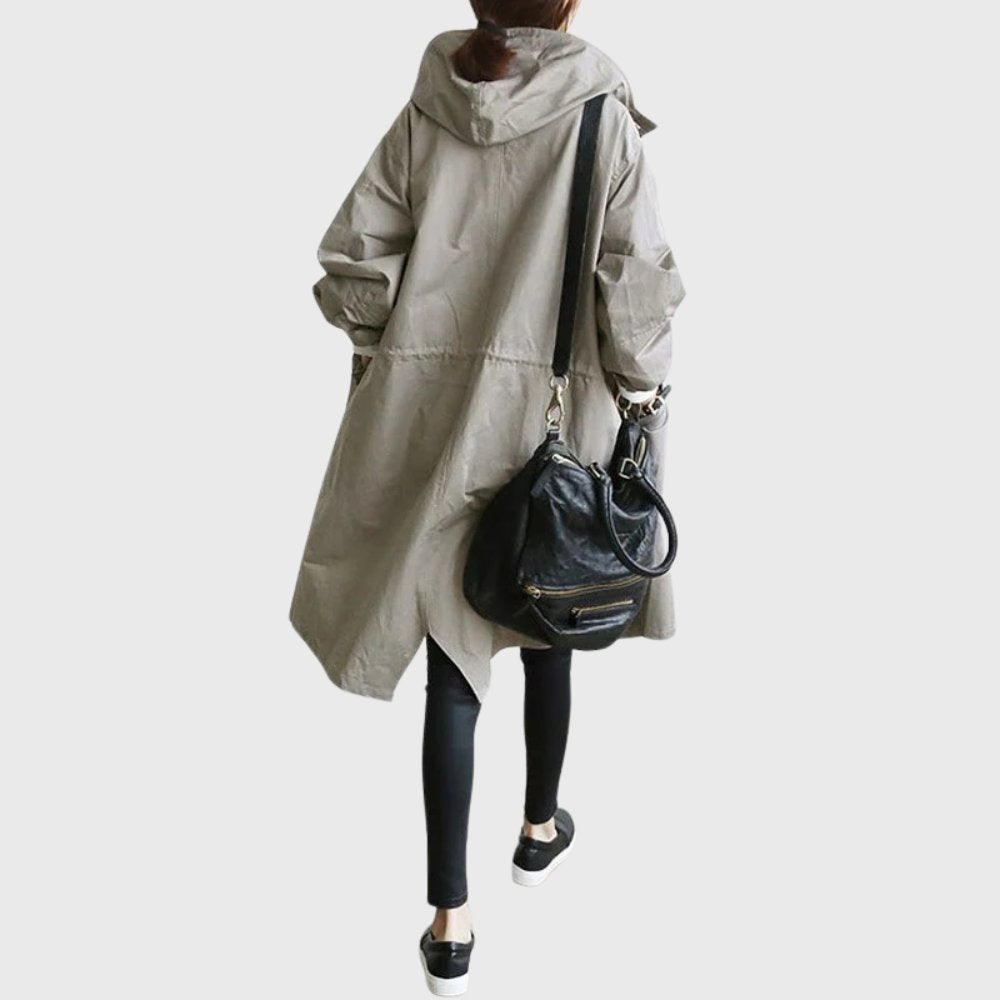 Ruth | Relaxed-Fit Long Hooded Trench Coat
