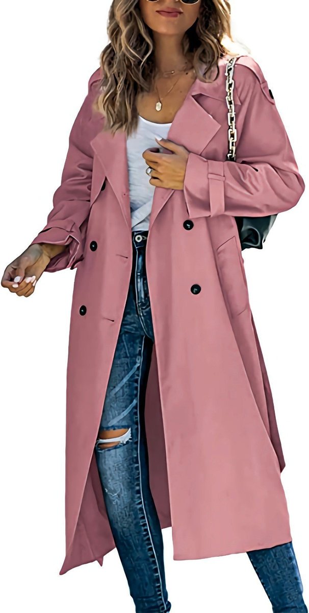 Juliet | Longline Double-Breasted Trench Coat with Belt