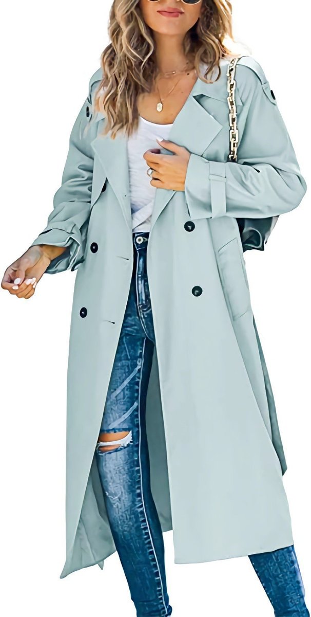 Juliet | Longline Double-Breasted Trench Coat with Belt