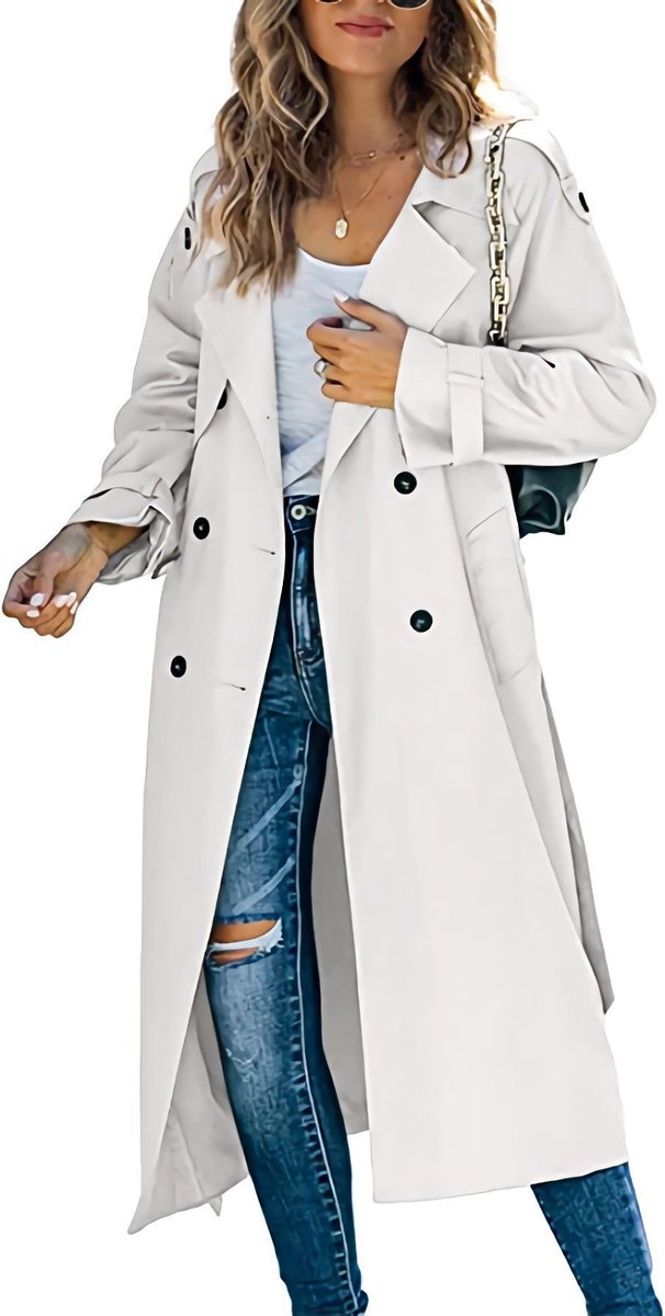 Juliet | Longline Double-Breasted Trench Coat with Belt