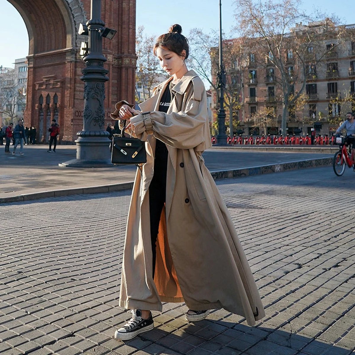 Lena | Long Oversized Double-Breasted Trench Coat