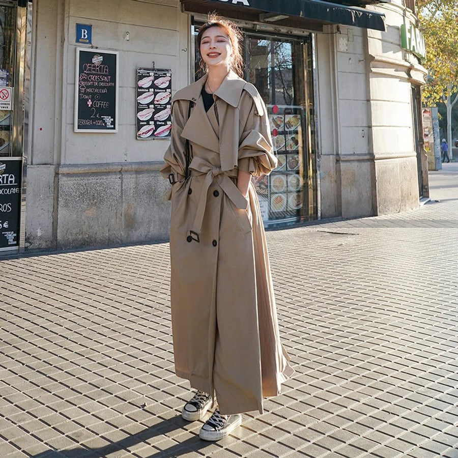 Lena | Long Oversized Double-Breasted Trench Coat