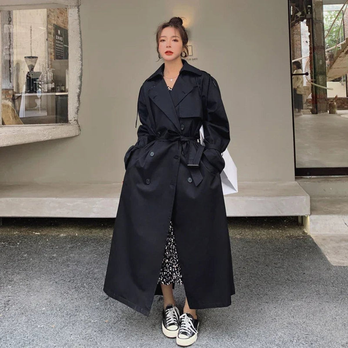 Lena | Long Oversized Double-Breasted Trench Coat