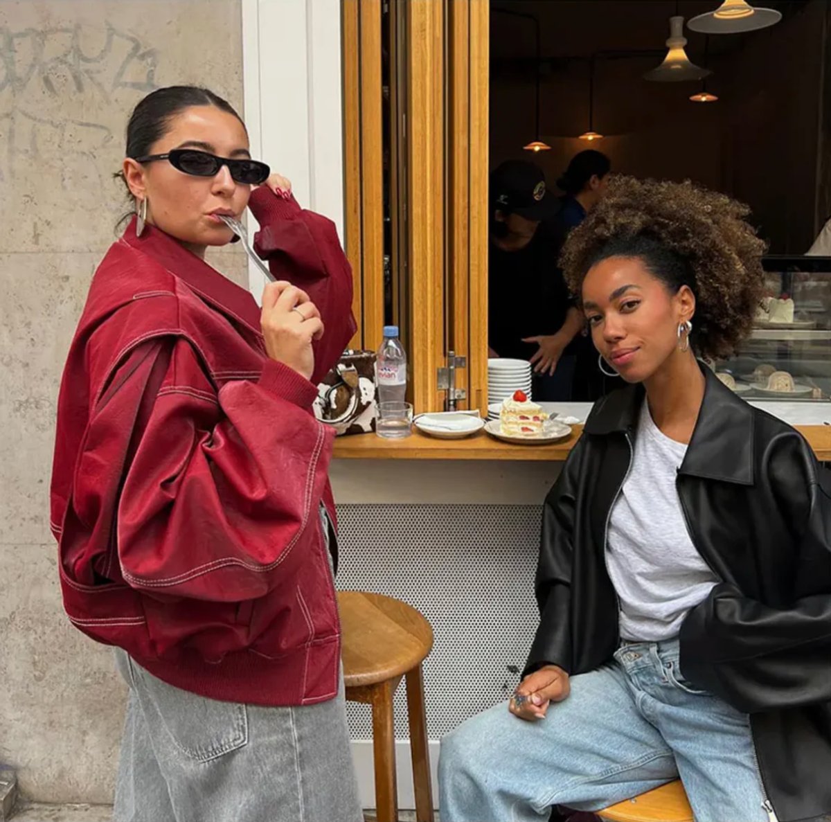 Renée | Oversized Bomber Jacket with Contrast Stitching