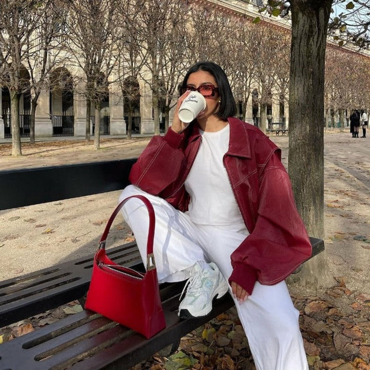 Renée | Oversized Bomber Jacket with Contrast Stitching