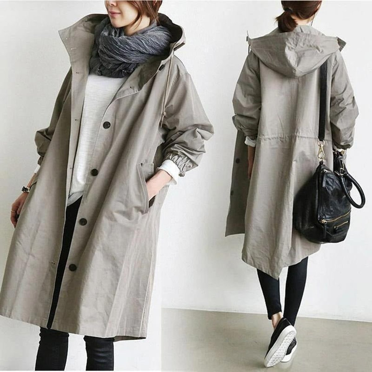 Maisie | Oversized Hooded Button-Up Coat