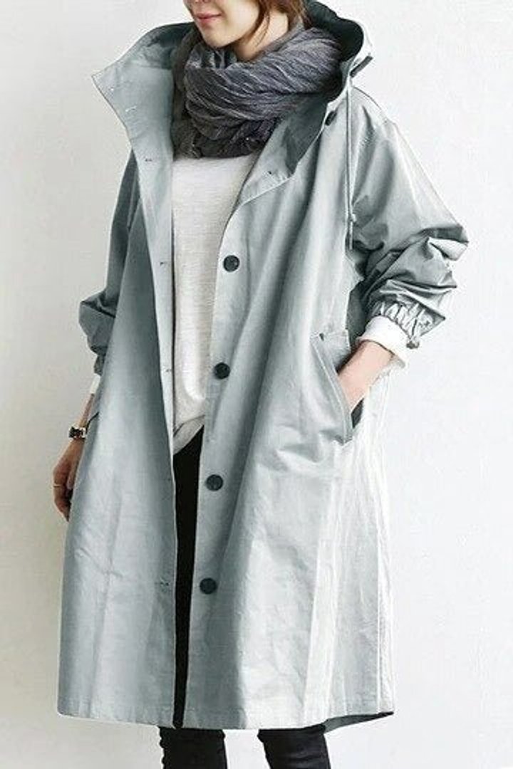 Maisie | Oversized Hooded Button-Up Coat