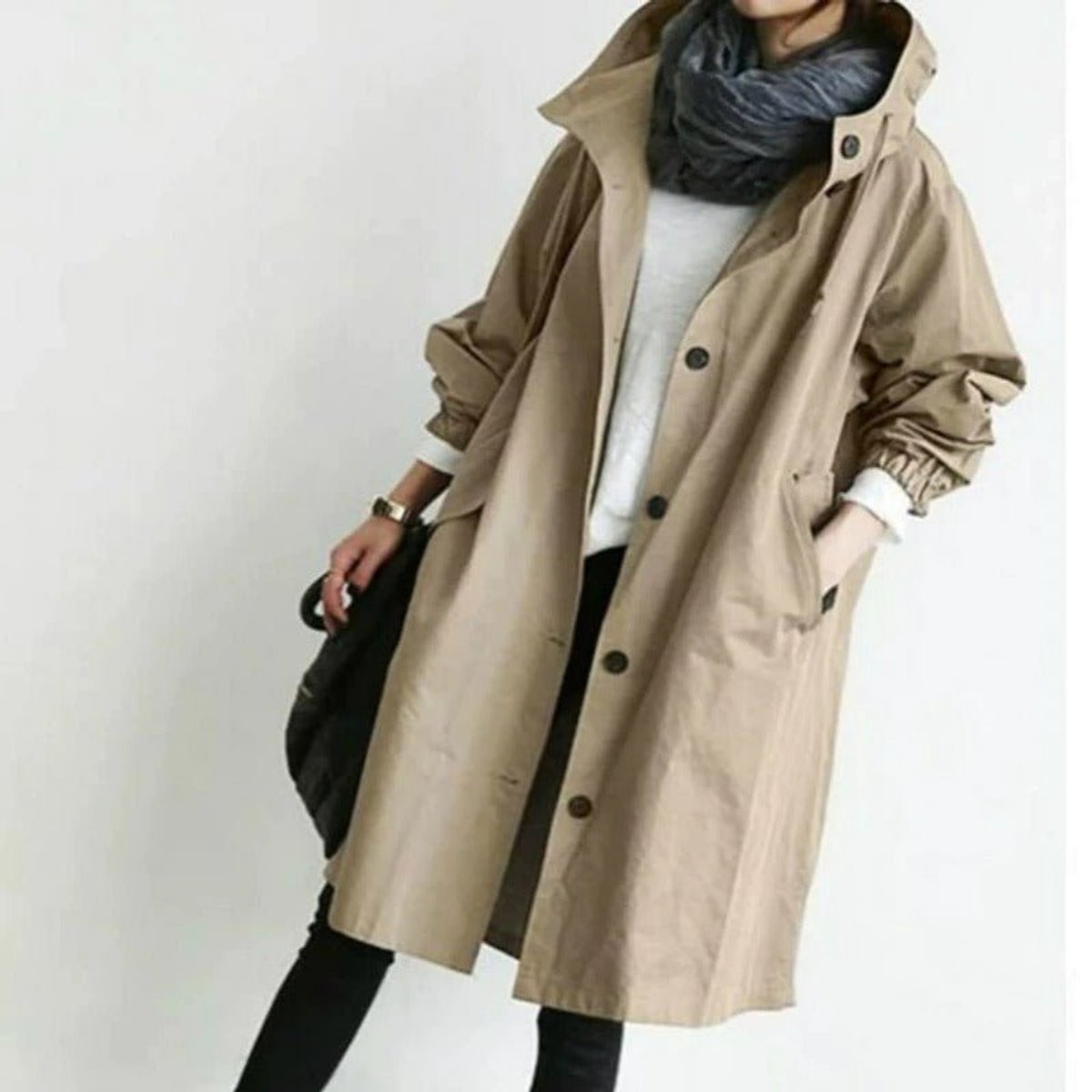 Maisie | Oversized Hooded Button-Up Coat