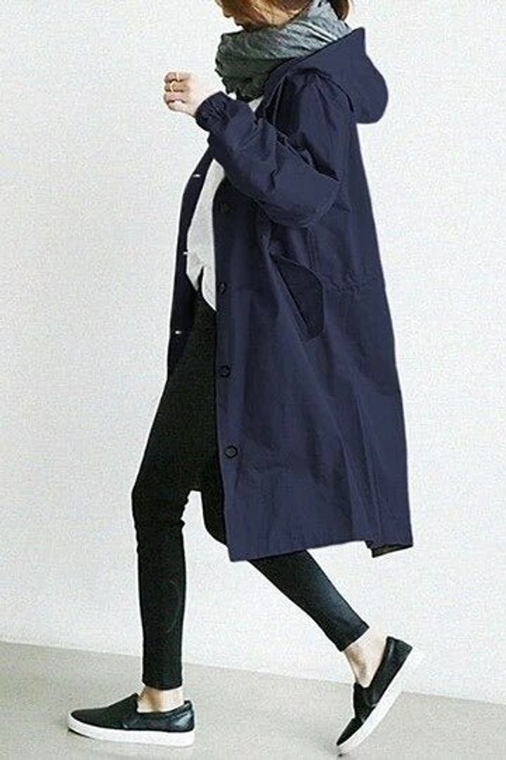 Maisie | Oversized Hooded Button-Up Coat