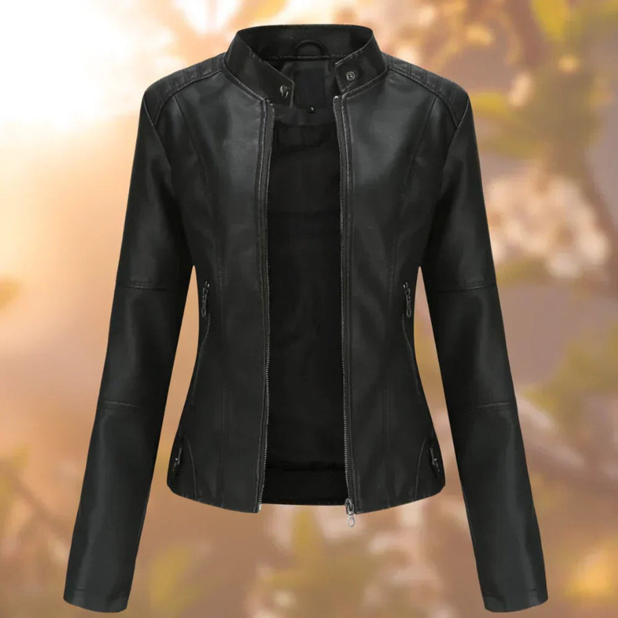Larissa | Women's Fitted Zip-Up Moto Jacket