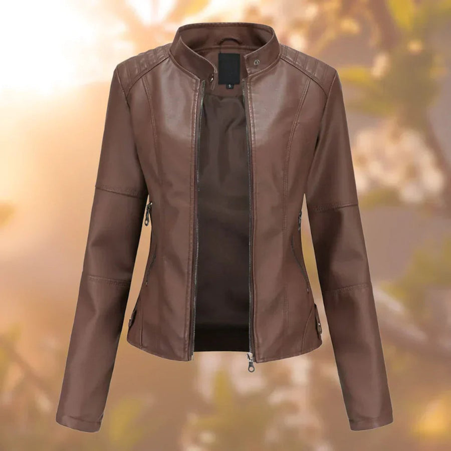 Larissa | Women's Fitted Zip-Up Moto Jacket