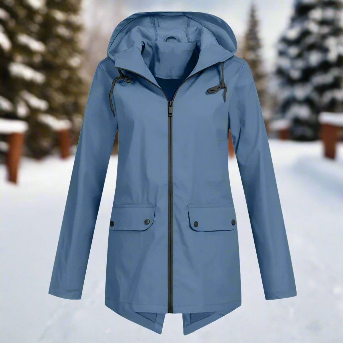 Lorraine | Longline Hooded Waterproof Rain Jacket