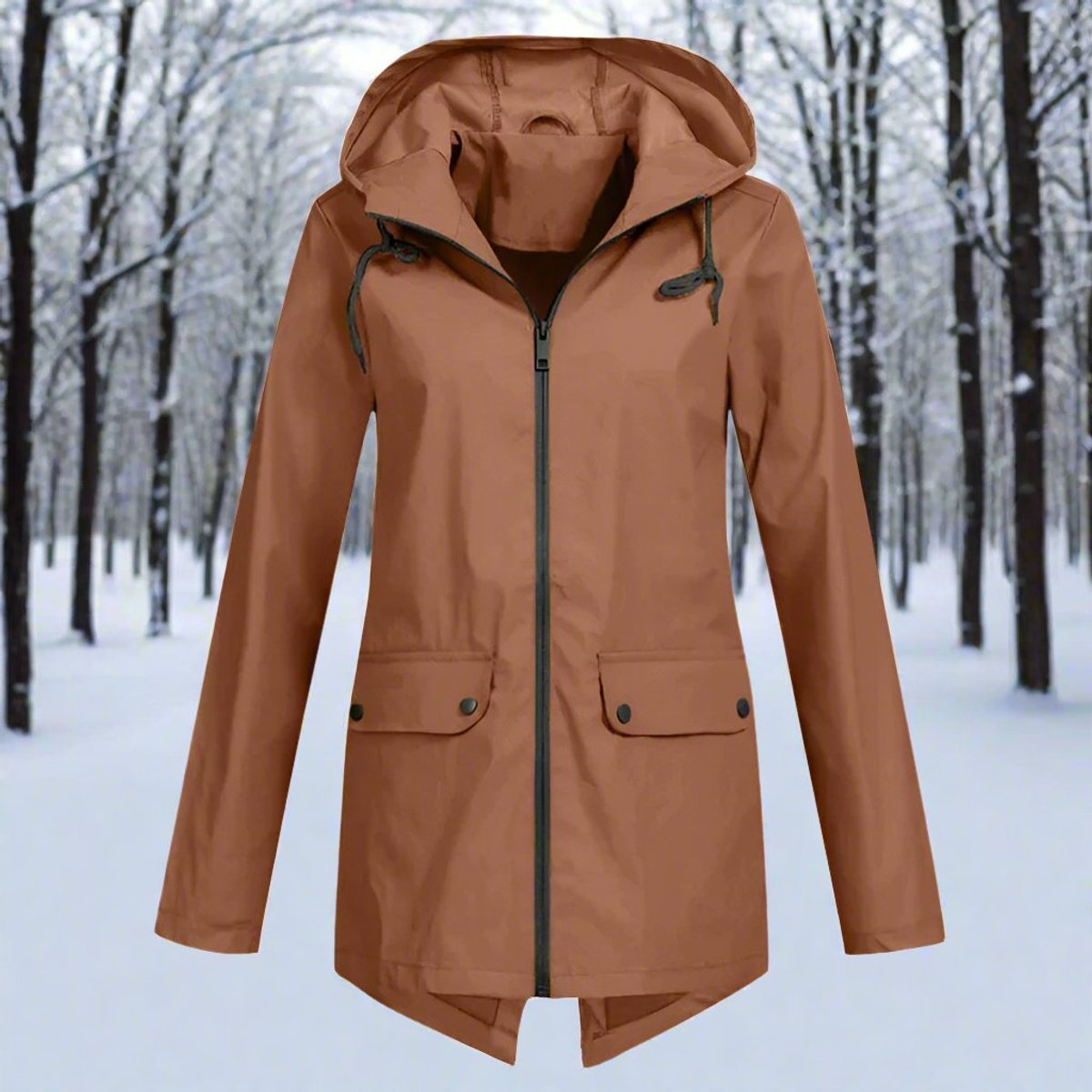 Lorraine | Longline Hooded Waterproof Rain Jacket