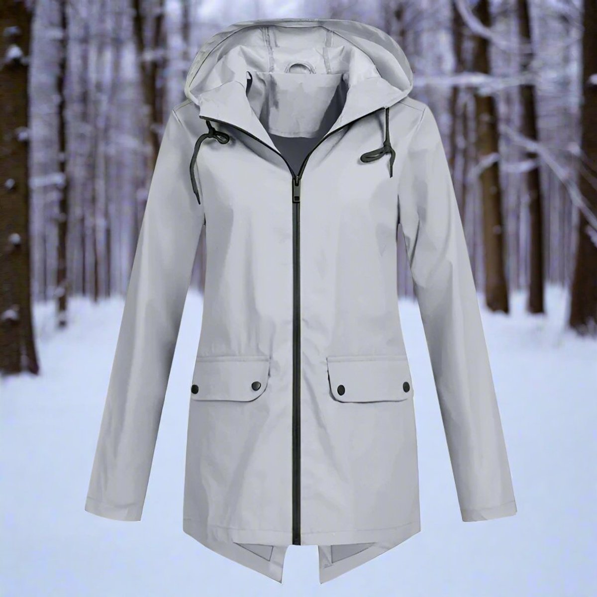 Lorraine | Longline Hooded Waterproof Rain Jacket