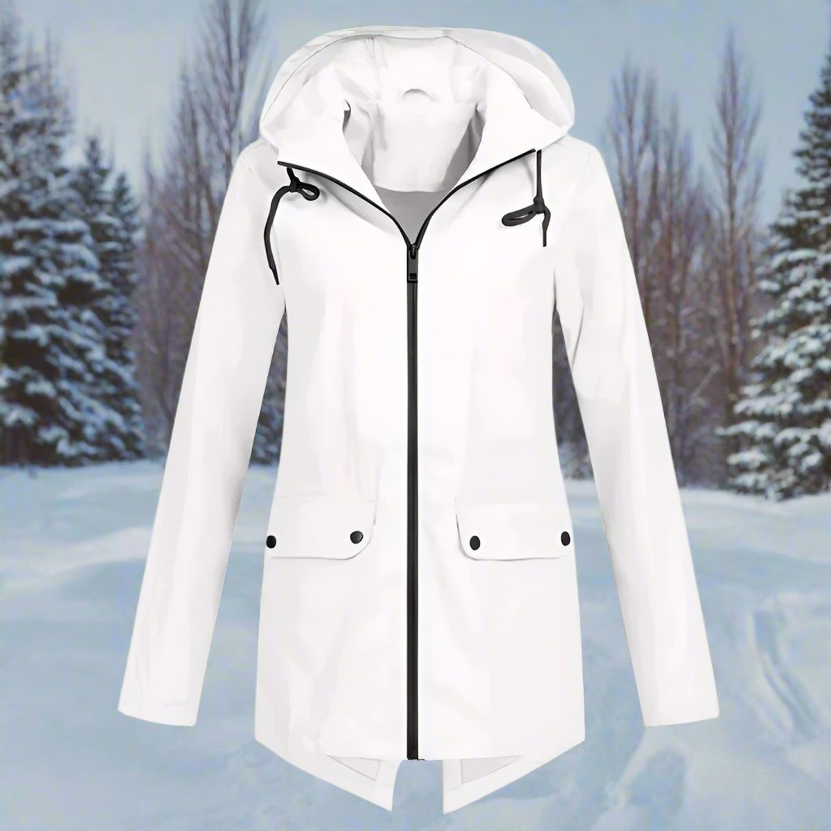 Lorraine | Longline Hooded Waterproof Rain Jacket