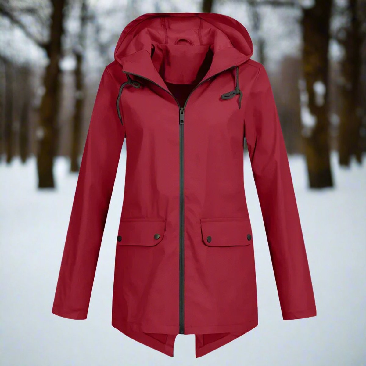 Lorraine | Longline Hooded Waterproof Rain Jacket