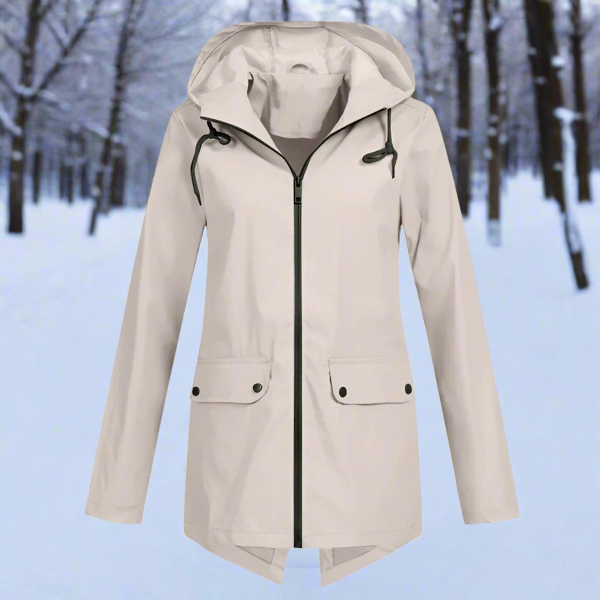 Lorraine | Longline Hooded Waterproof Rain Jacket